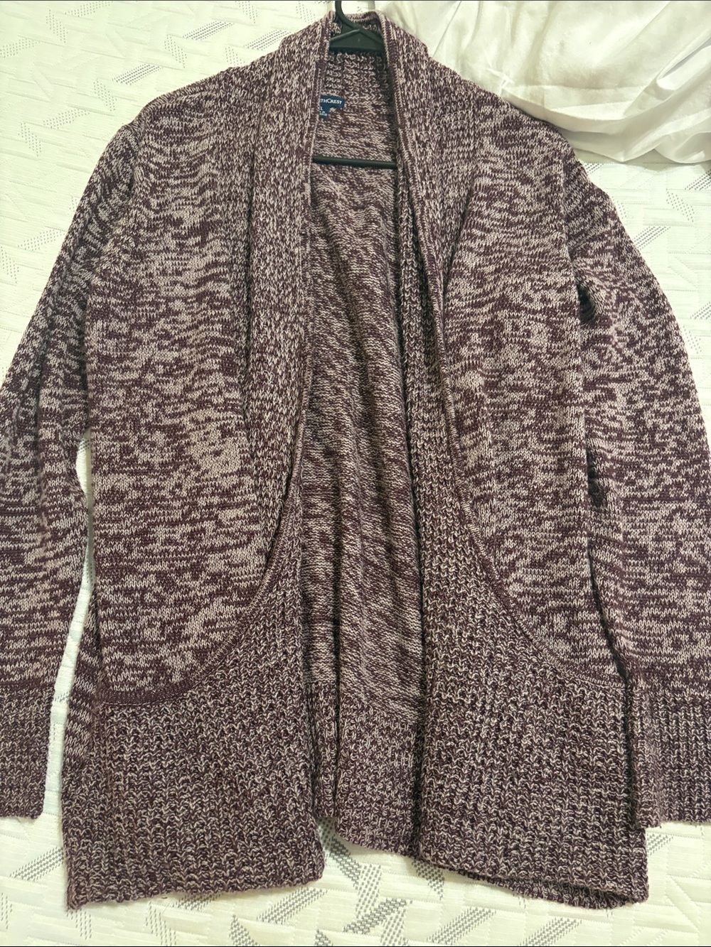 Northcrest Marled Open-Front Cardigan in purple Heather